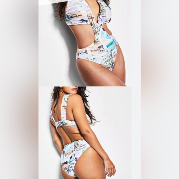 Royalty By MALUMA Women’s Size L One Piece Swimsuit Baiting Suit Welcome MIAMI - Picture 2 of 16